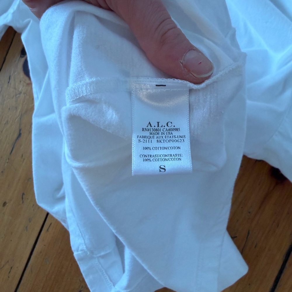 Women’s A.L.C. Cassandra White Puff Sleeve Tee Size Small - Picture 7 of 7